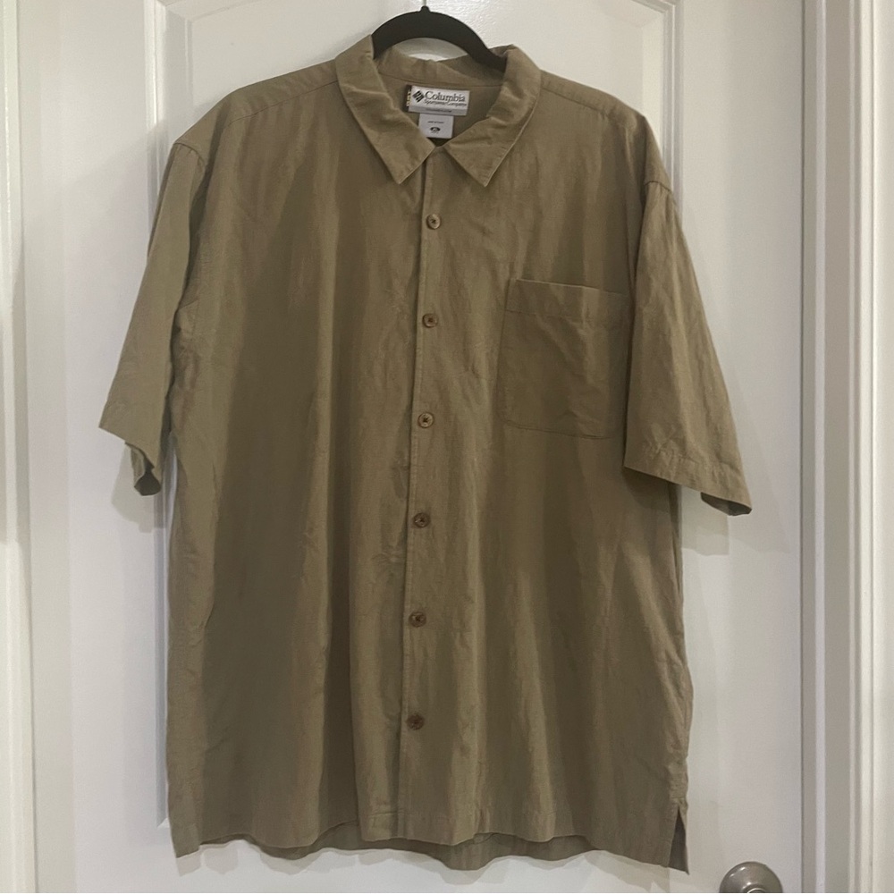Columbia sportswear GRT men’s button down shirt illusion palm trees size XL